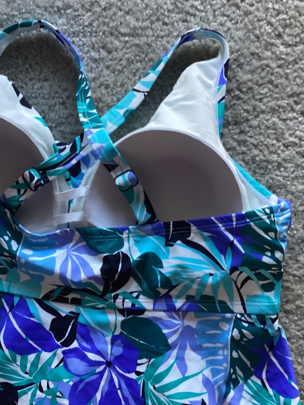 Swimsuits For All Blue & Teal Floral Top, Size 20 - Picture 4 of 8